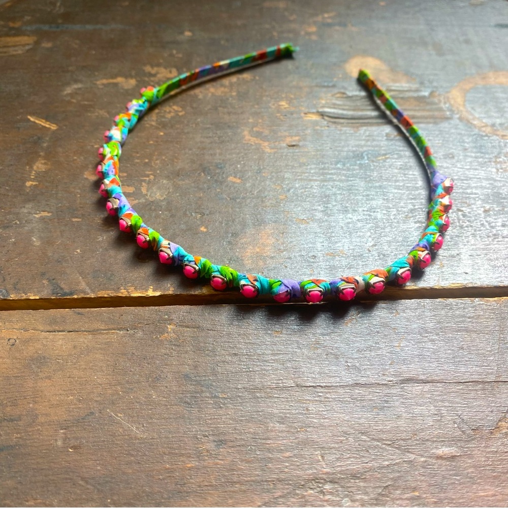 Bright Colorful Flirty Headband w/ Pink Gemstones